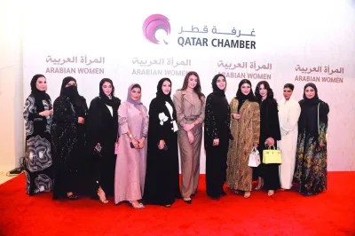 Qatar Chamber board member Ibtihaj al-Ahmadani, who is also chairperson of the Qatari Businesswomen Forum, is joined by prominent entrepreneurs from Qatar during the opening ceremony of the ninth edition of the &#039;Arabian Woman Exhibition&#039;, which will run until November 8 at the Doha Exhibition and Convention Centre. PICTURE: Shaji Kayamkulam