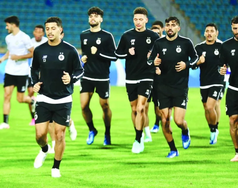 Al Sadd players during a training session in Amman. 