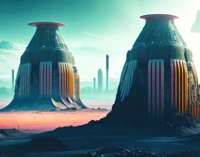 
A conceptual depiction of a dystopian future landscape ravaged by the consequences of AI-driven nuclear warfare, emphasising the catastrophic impact that AI-integrated nuclear weapons could have on humanity and the planet. 