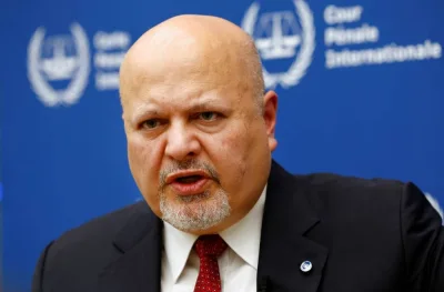 International Criminal Court Prosecutor Karim Khan speaks during an interview with Reuters about the violence in Israel and the occupied Palestinian territories in The Hague, Netherlands. October 12, 2023 File picture/REUTERS