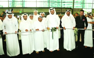 Dignitaires at the ribbon cutting ceremony marking the opening of QTM 2023 Monday. PICTURE: Shaji Kayamkulam