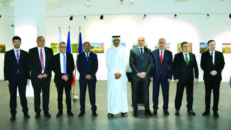 Czech ambassador Chalupsky and Katara&#039;s al-Dosari with ambassadors from different missions in Doha.