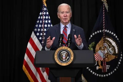 US President Joe Biden speaks about the release of hostages from Gaza, in Nantucket, Massachusetts, on Friday. AFP