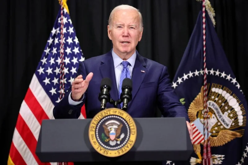 US President Joe Biden delivers remarks, following a hostages-prisoners swap deal between Hamas and Israel, during a press conference in Nantucket, Massachusetts, Sunday. REUTERS