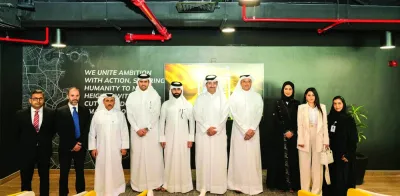HE the Minister of Communications and Information Technology Mohamed bin Ali al-Mannai and other dignitaries during the inauguration of the Tasmu Accelerator Hub held yesterday at Ooredoo HQ2.