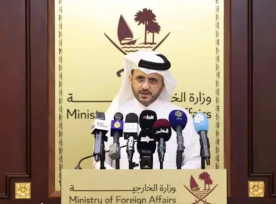 The Official Spokesperson for the Ministry of Foreign Affairs Dr. Majed bin Mohammed Al Ansari during the weekly briefing. 