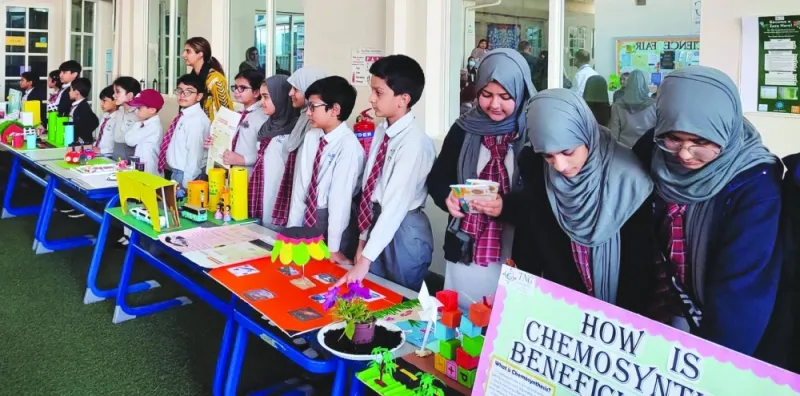 Another section of students with their exhibits at the event.