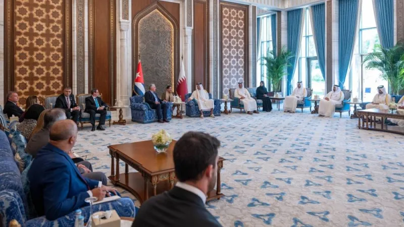His Highness the Amir Sheikh Tamim bin Hamad Al-Thani hold official talks with the Cuban president Miguel Diaz-Canel.