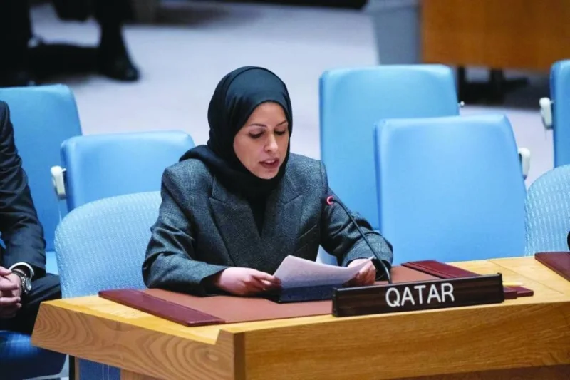 HE the Permanent Representative of Qatar to the UN Sheikha Alya Ahmed bin Saif al-Thani.