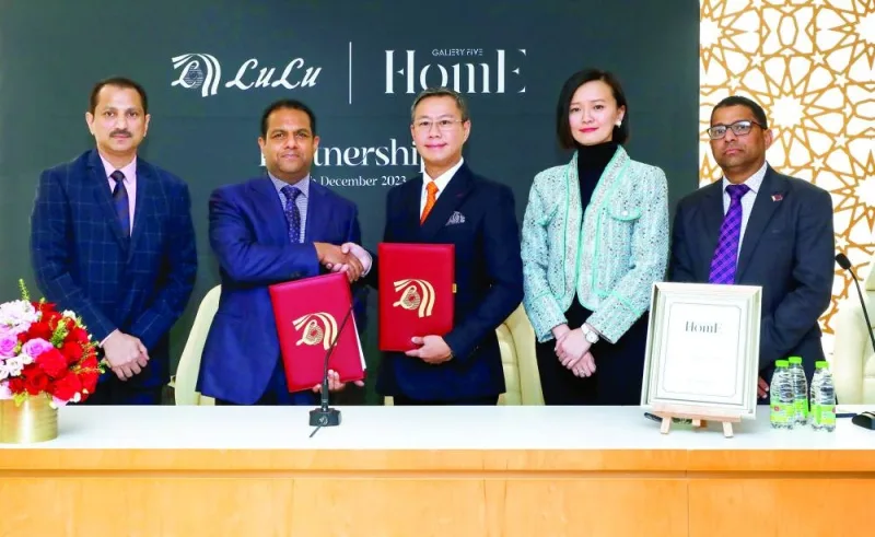 Dr Mohamed Althaf, director of LuLu Group International, and Pegasus Wong, chairman of Gallery Five Group, during the agreement signing.