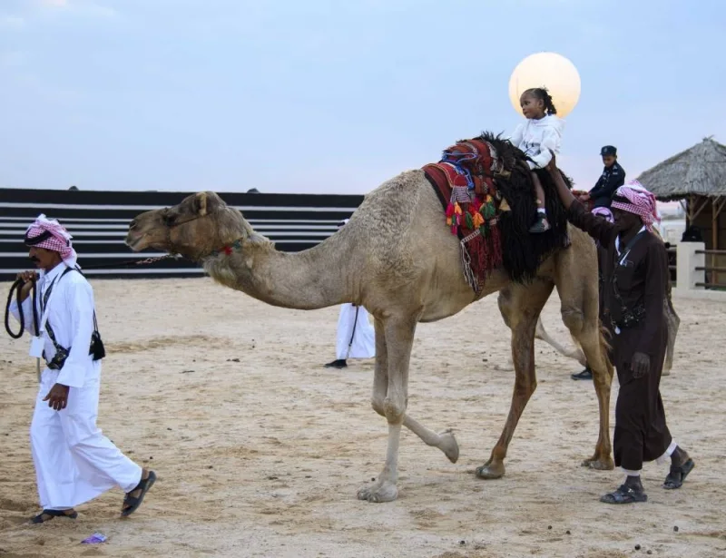 Children could have fun with camel rides at Darb Al Saai. PICTURE: Noushad Thekkayil.