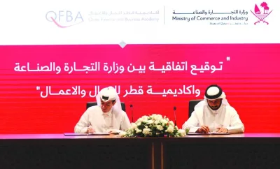 The MoU was signed by Abdullah bin Ali al-Khowaiter, Director of the Human Resources Department at the MoCI and Majed bin Abdulaziz al-Khulaifi, Director of Training and Development at the QFBA.