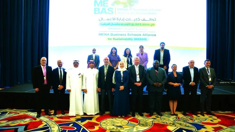 Dignitaries during the launching of the Mena Business Schools Alliance for Sustainability.