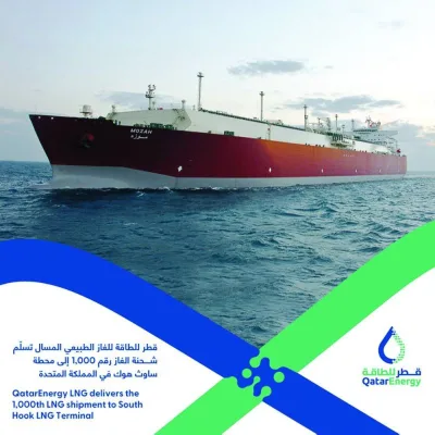 In November this year, QatarEnergy LNG delivered the 1,000th LNG shipment to the South Hook LNG Terminal at Milford Haven in the United Kingdom. The landmark delivery was made by the Q-Max LNG carrier ‘Mozah’, which already has another landmark achievement to its name: the 10,000th LNG cargo from Ras Laffan Port in 2006.