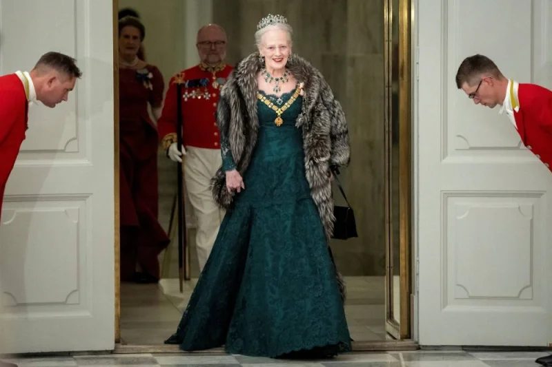 Denmark&#039;s Queen Margrethe arrives at the State Banquet at Christiansborg Castle in Copenhagen, Denmark on November 6, 2023. Ritzau Scanpix/Mads Claus Rasmussen via REUTERS
