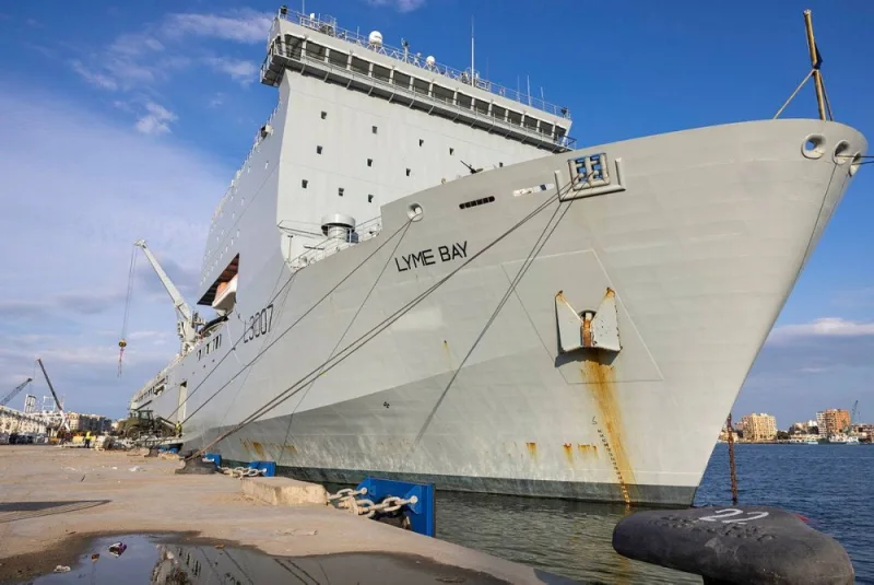 Aid ship arrives in Egypt.