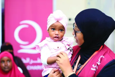 One of the young patients who benefited from Qatar Charity&#039;s initiative in Somalia.
