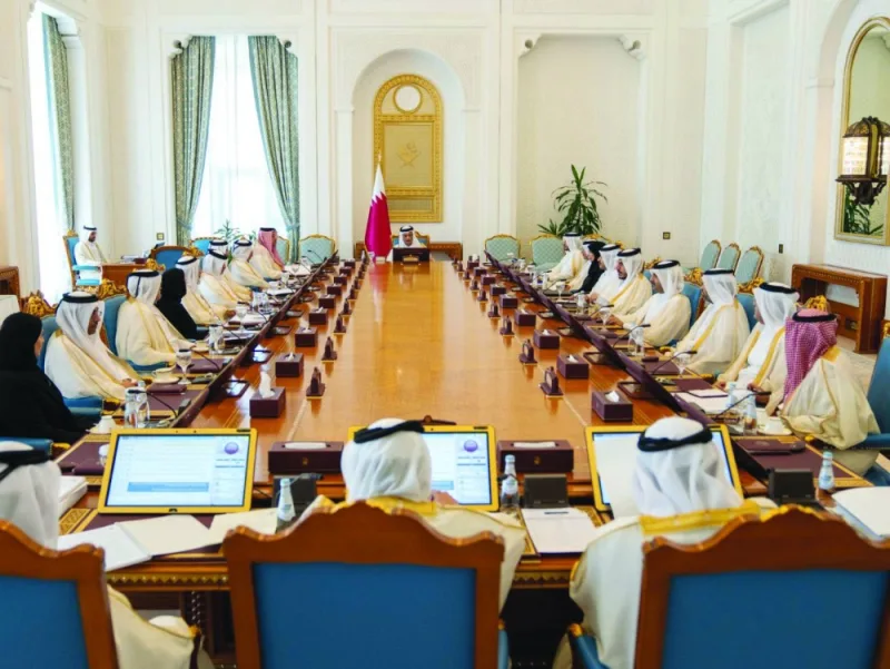 HE the Prime Minister and Minister of Foreign Affairs Sheikh Mohamed bin Abdulrahman bin Jassim al-Thani chairs the Cabinet&#039;s regular meeting.