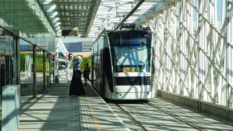 The Education City Tram at one of the stations.