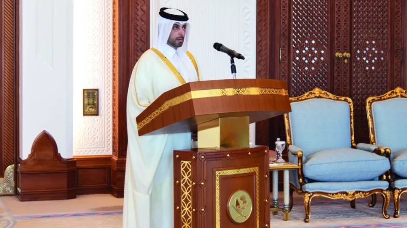 HE Abdullah bin Hamad bin Abdullah al-Attiyah as Minister of Municipality.