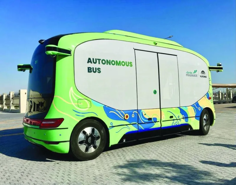 Autonomous e-bus on trial run.