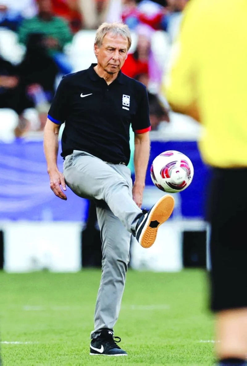 South Korea coach Jurgen Klinsmann during the match on Monday. (Reuters)