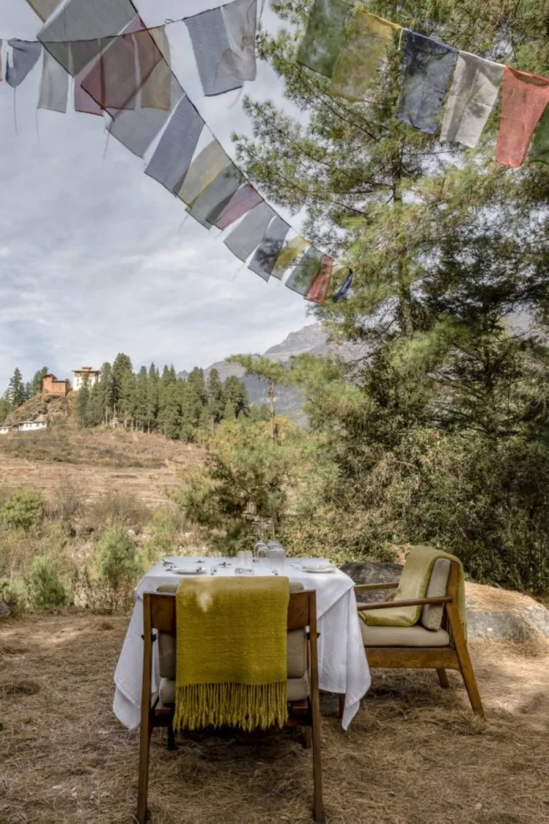Amankora, Bhutan - Accommodation, Paro Lodge, Drugyel Dzong Viewpoint Dining