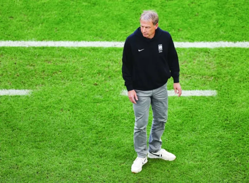 South Korea coach Jurgen Klinsmann reacts during the match against Jordan on Saturday. (Reuters)