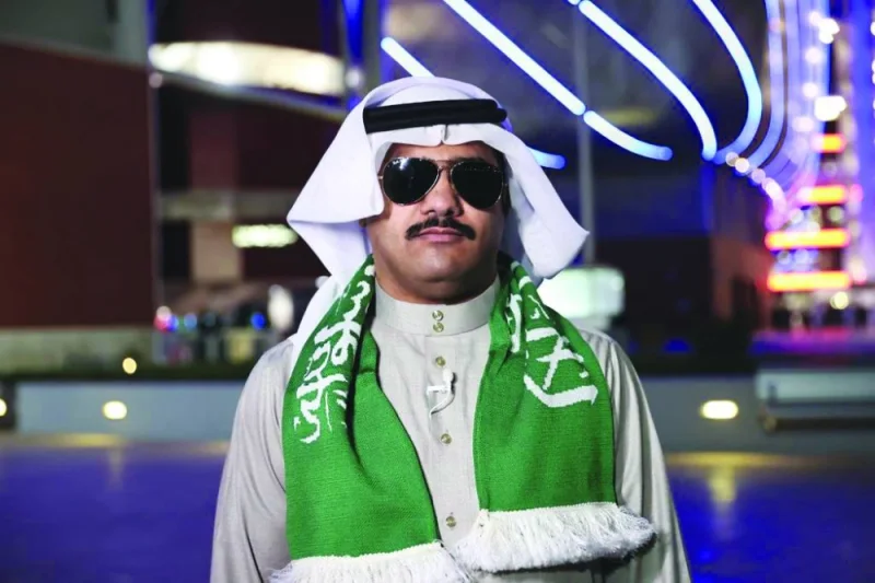 Saudi fan Farraj al-Shammari is one of many blind and partially sighted fans that are making use of the audio descriptive commentary service at AFC Asian Cup Qatar.