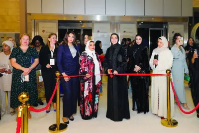 Qatar Chamber board member Ibtihaj al-Ahmadani is joined by participants of the 10th ‘Arabian Woman Exhibition’, which will run until February 1 at the Doha Exhibition and Convention Centre.
