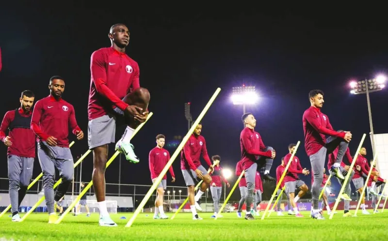 Qatar squad during a training session.
