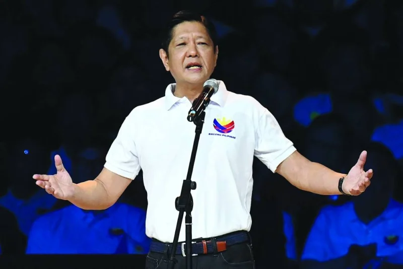 President Ferdinand Marcos Jr delivers a speech during the kick-off rally for the New Philippines movement at Quirino Grandstand in Manila.