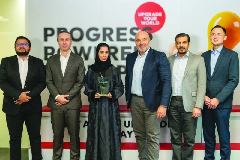 The Ooredoo team during the awards ceremony.