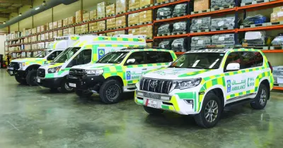 A fleet of ambulances