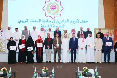 Winners of the award with HE Sheikh Faisal bin Qassim bin Faisal al-Thani