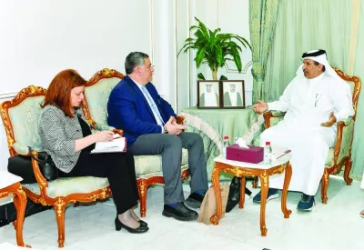 Qatar Chamber first vice-chairman Mohamed bin Towar al-Kuwari during a meeting with Ahmed Abdulhamid, vice-president of the General Authority for Investment and Free Zones in Egypt.