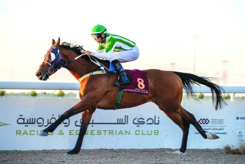 Ivan Rossi rides Goldingreatstore to Wadi Al Sail Cup victory at Al Uqda Racecourse on Wednesday.