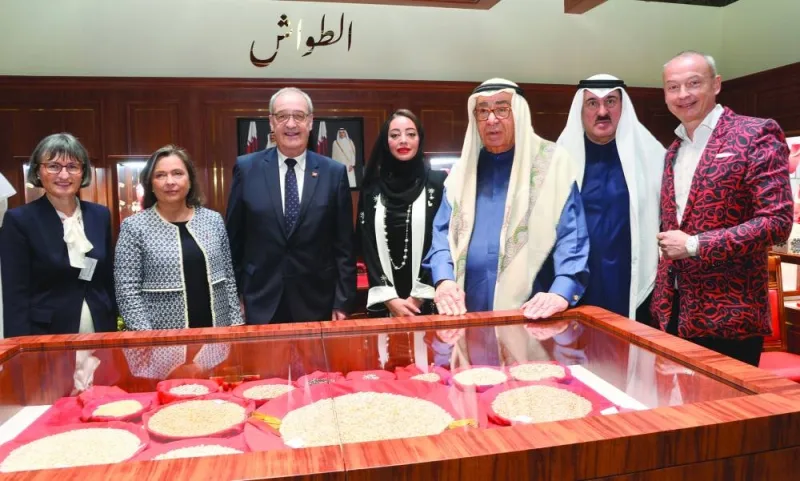 Federal Councillor Guy Parmelin, along with Swiss ambassador Florence Tinguely Mattli, was welcomed by Hussain Ibrahim Alfardan and Ali Alfardan at the Alfardan pavilion on February 8. He also toured at various renowned Swiss brands at the pavilion. PICTURES: Shaji Kayamkulam