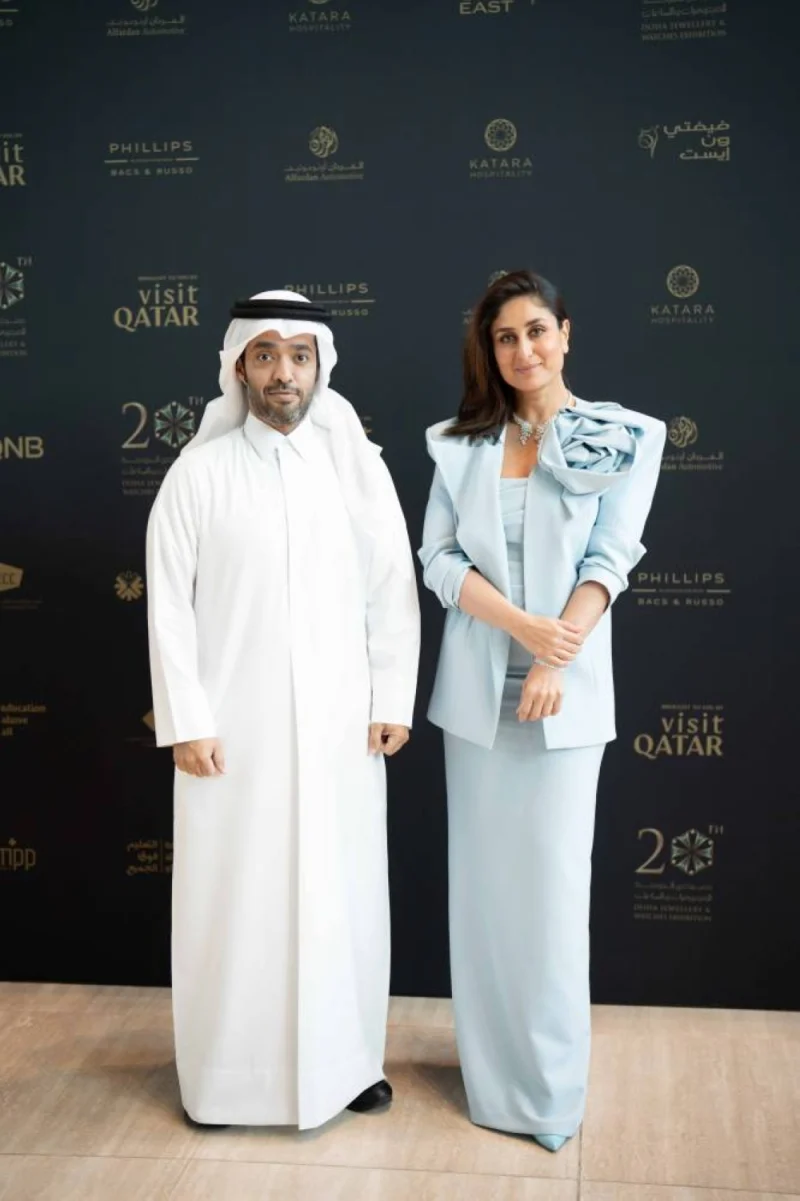 Kareena Kapoor Khan with HE Saad bin Ali bin Saad Al Kharji, Chairman of Qatar Tourism, at DJWE 2024 (supplied picture).