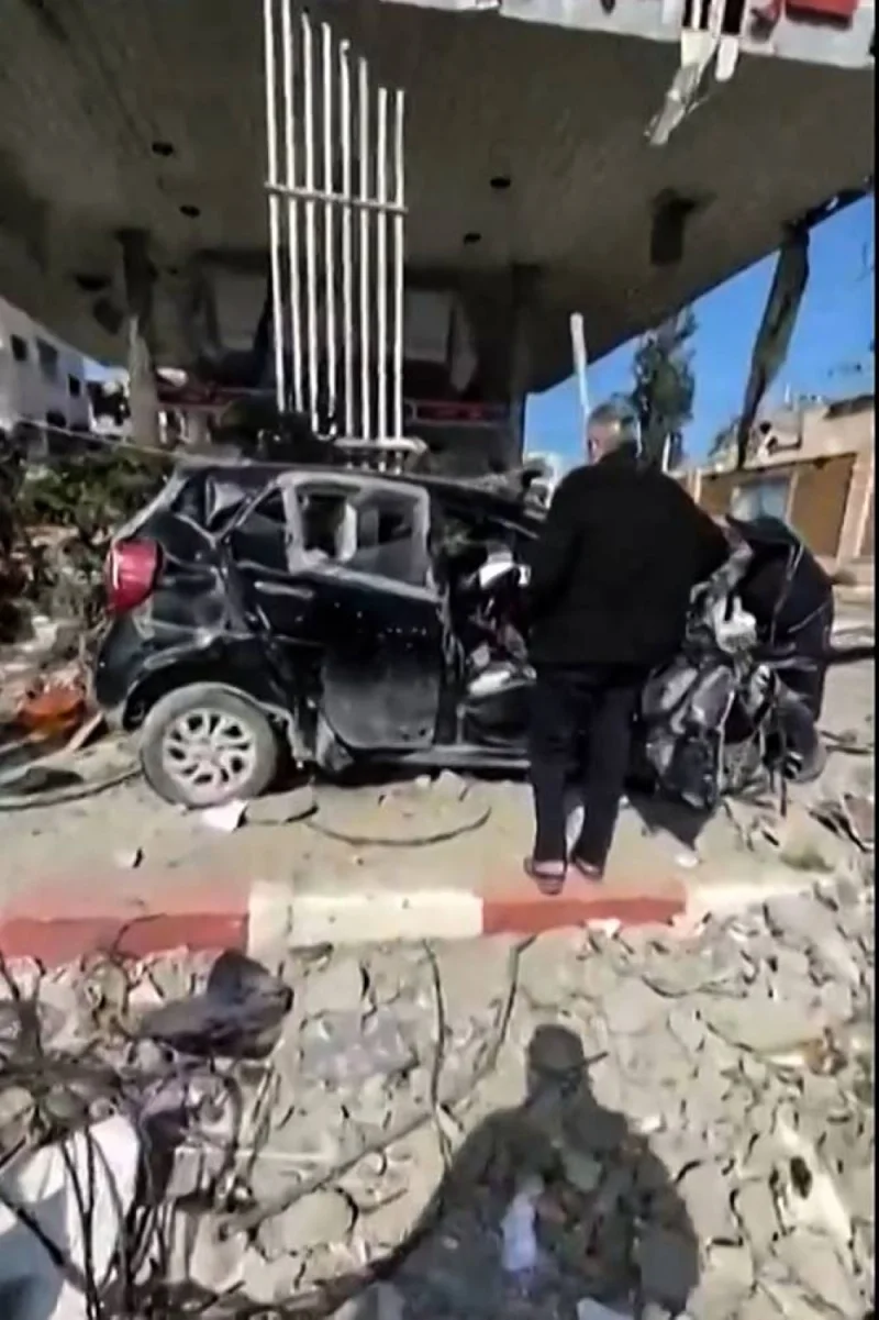 A grab from a handout video provided by the Palestinian Red Crescent Society (PRCS), shows a car in which six-year-old Hind Rajab pleaded to be rescued, after the vehicle came under fire in Gaza City, leaving her alone, frightened and injured, surrounded by the bodies of her dead relatives. AFP PHOTO / HO / Palestinian Red Cresecnt