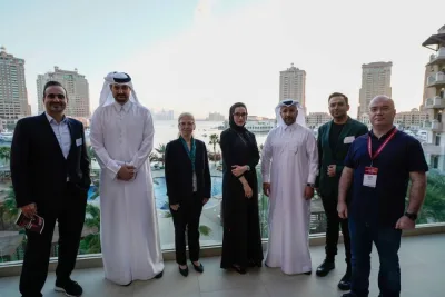 Sheikha Mayes al-Thani, managing director of USQBC in Doha, is joined by dignitaries participating in the exclusive event organised by the council with Strategeast and leading American IT firms.