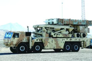 This handout picture provided by the Iranian Defence Ministry on Saturday shows a Sayad-3 missile system during the unveiling of the Arman defence systems at an undisclosed location.