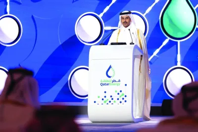 HE the Minister of State for Energy Affairs Saad Sherida al-Kaabi speaking during the the foundation stone for the Ras Laffan Petrochemical Complex, which is one of the largest in the world.