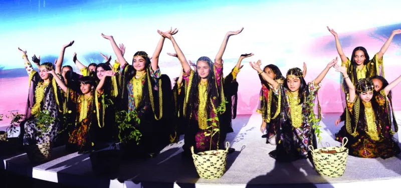 Girls present a musical at the opening ceremony of AgriteQ 2024 Wednesday. PICTURE: Shaji Kayamkulam