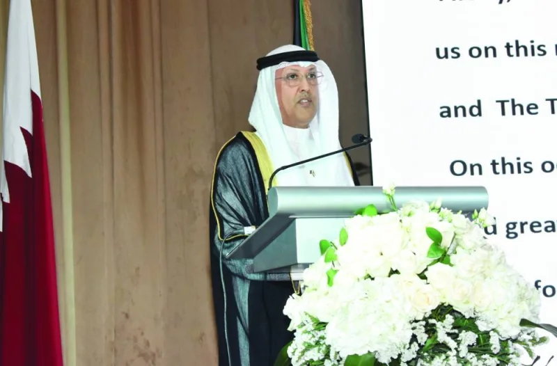 Kuwaiti ambassador Khalid Badr al-Mutairi addressing the gathering. PICTURE: Thajudheen