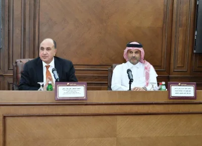 QICCA board member for International Relations Sheikh Dr Thani bin Ali al-Thani and Dr Tarek Fouad Riad during the seminar.