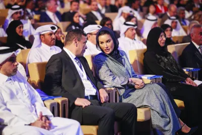 Her Highness Sheikha Moza attends the opening of the Middle East Forum on Quality and Safety in Healthcare. PICTURE: AR al-Baker.