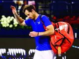 Britain’s Andy Murray is seen after winning his Round of 32 match against Canada’s Denis Shapovalov at ATP 500 Dubai Tennis Championships in Dubai yesterday. (Reuters)