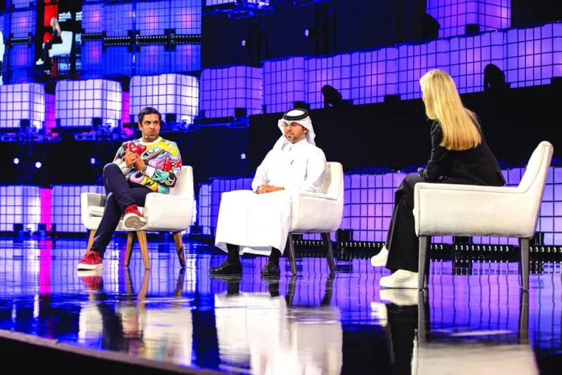 (From left) Sachin Dev Duggal, Mohamed al-Hardan and Julia Sieger during the session Tuesday. PICTURE: Web Summit Qatar