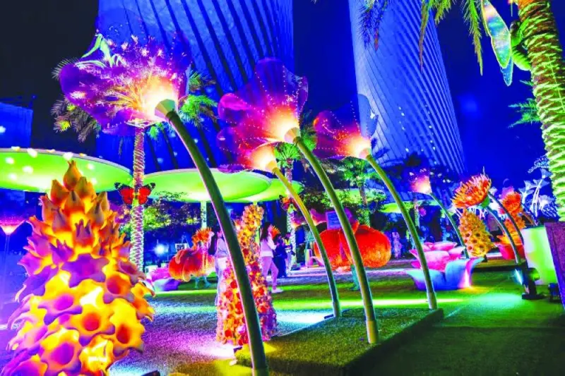 The Luminous Festival at Lusail Boulevard&#039;s Al Saad Plaza features a colourful display of installations.